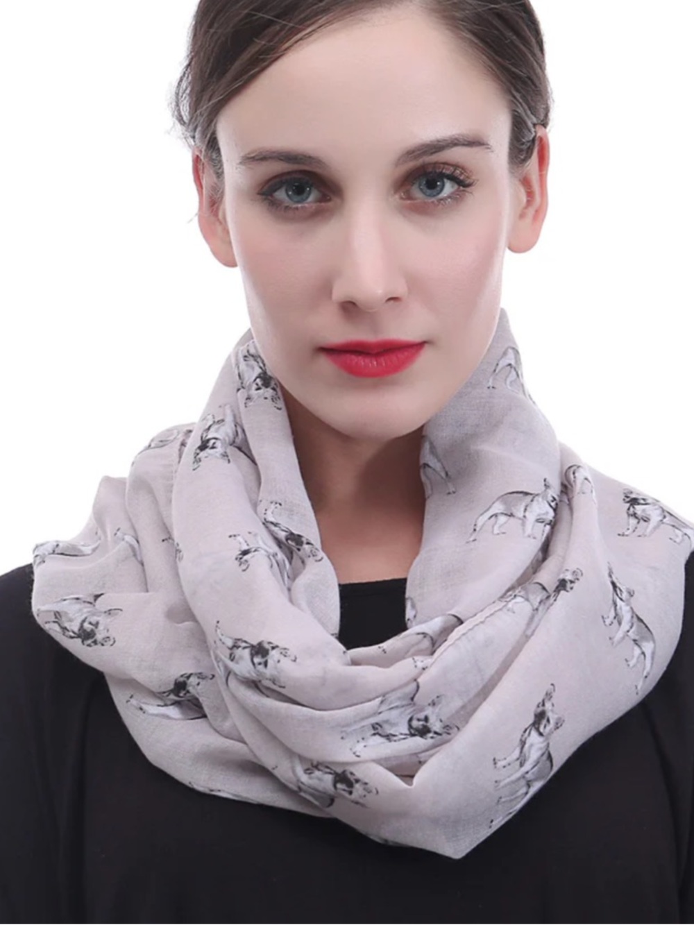 Lina & Lily Lightweight Scarf - French Bulldog